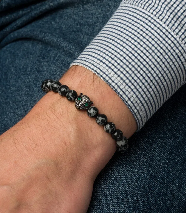 Men's bracelet with natural stones