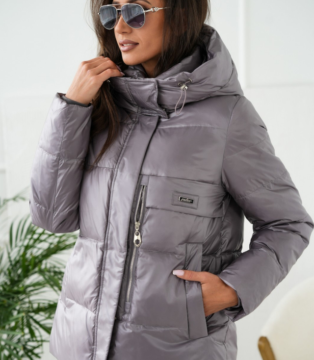 Women's Warm Warmed Elegant Hooded Transitional Jacket LARA