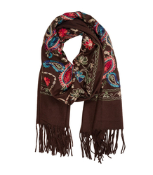 Women's scarf with floral ornament stylish
