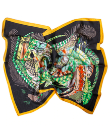 Chustka delikatna elegancka apaszka ozdobiona przepięknym wzorem