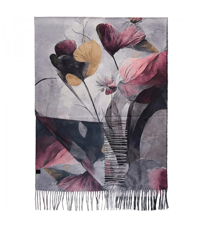 Square shawl scarf for women with tassels AGRAFKA