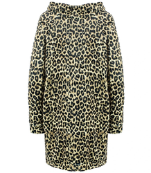 Women's leopard print warm long sweatshirt with a neck warmer NELA