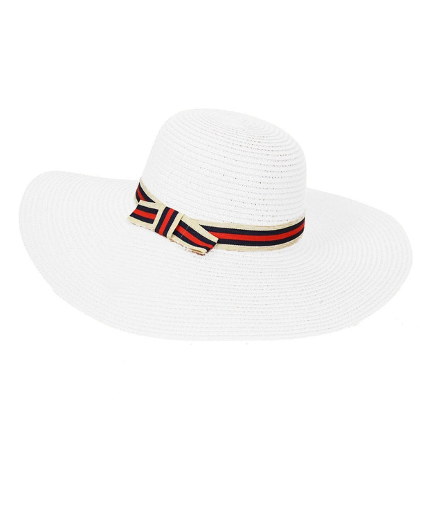 Elegancki kapelusz plażowy duże rondo taśma