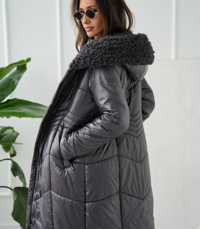 Long elegant quilted insulated women's winter coat MARIA