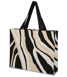 Shopper bag patterned large colorful shoulder bag with zipper 