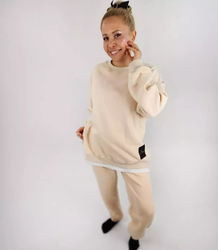 Ciepły damski dres Komplet dresowy Spodnie Bluza