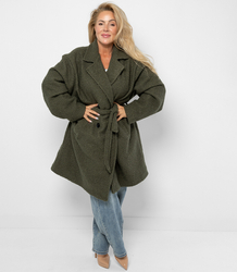 Women's TEDDY boucle fabric bear coat