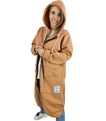 Long women's hoodie. Warm, nice material. Zipper BETH