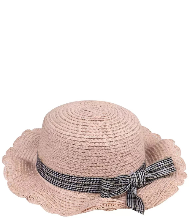 A set of a hat with a checkered bow + a bag