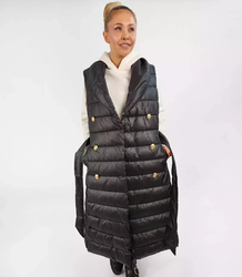 Quilted jacket coat sleeveless 4W1 FUR