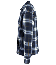 Warm fleece checked men's shirt insulated with faux fur