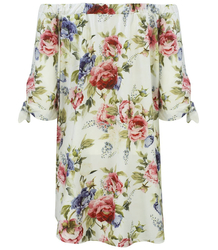 Spanish tunic mini dress with beautiful flowers