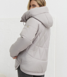Women's quilted winter jacket with hood KORNELIA
