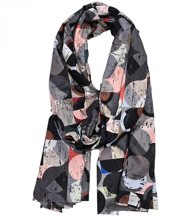 Warm stylish scarf geometric pattern soft smooth 180x75 cm