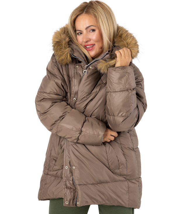 Warm winter jacket with fur hood URBAN EXPLORER