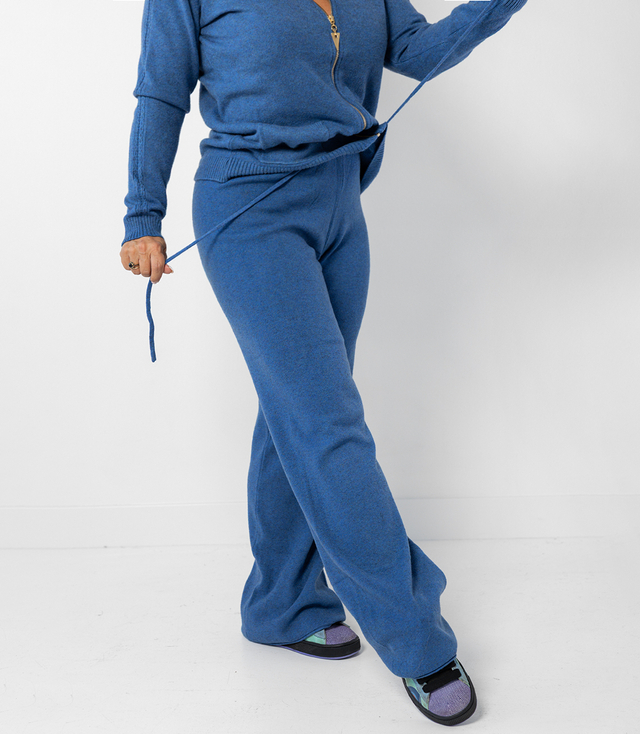Loose melange knit pants AMELIA