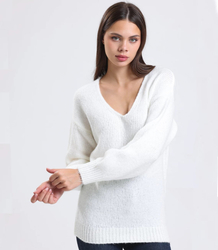 Ciepły damski sweter modny luźny MATYLDA