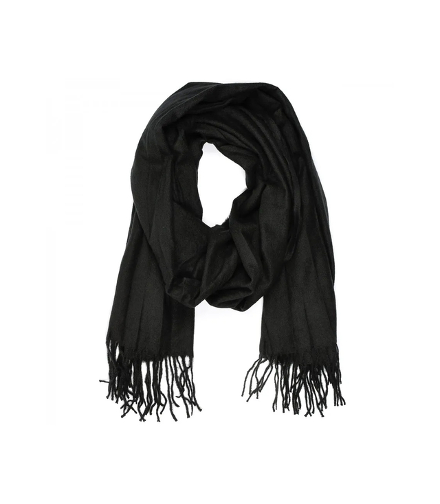 Mięciutki duży szal z frędzlami jednolity klasyczny