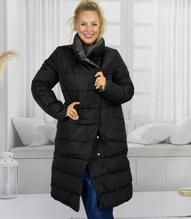 Women's long jacket double-sided quilted coatEMMA