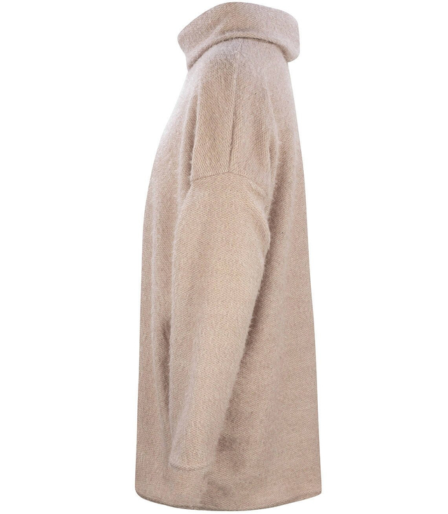 Luźny sweter z golfem puszysty ciepły GOLF