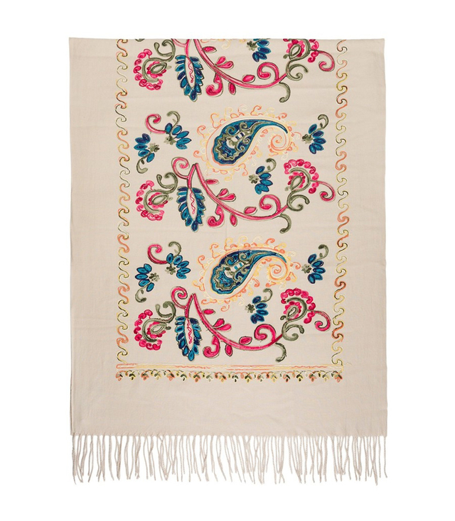 Women's scarf with floral ornament stylish