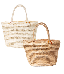 Summer bag shoulder shopper bag braided decorative circles 