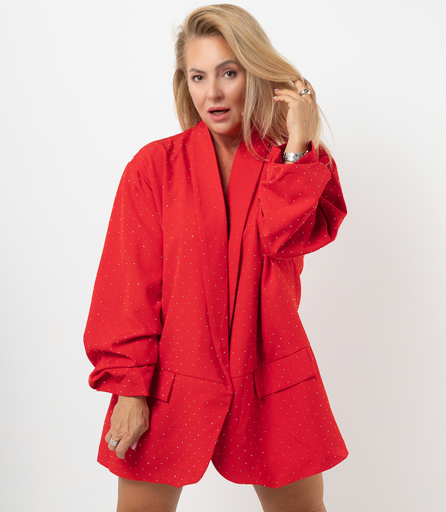 Oversize jacket embellished with STARDUST crystals