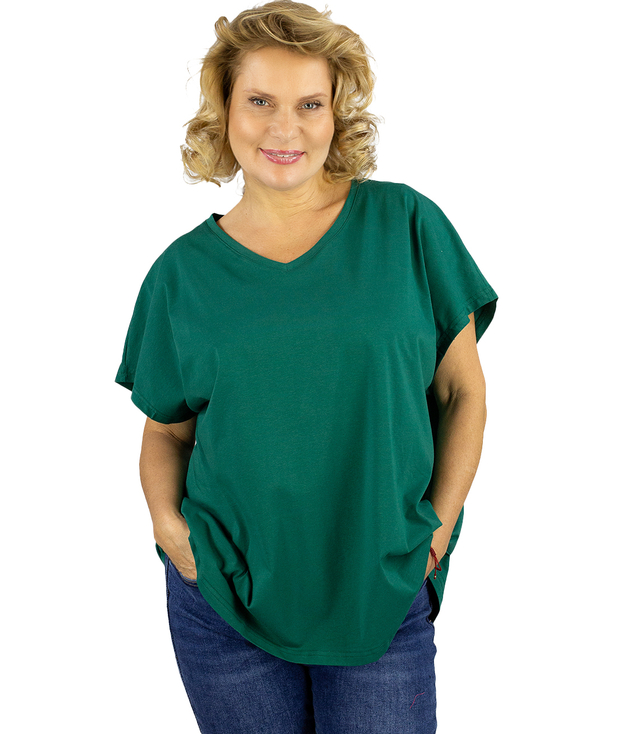 Blouse t-shirt with a heart neckline oversize Mela