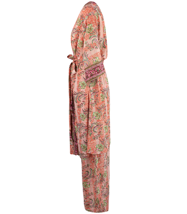 A colorful set of pants and kimono with boho hippie ethnic patterns MANDALA