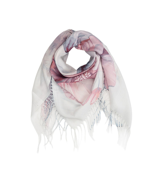 Women's scarf with floral pattern 100x100