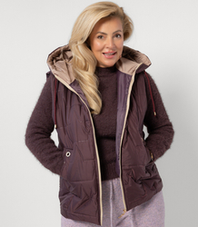 Women's quilted sleeveless hooded jacket MARINA