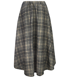 Spódnica rozkloszowana w kratę midi maxi