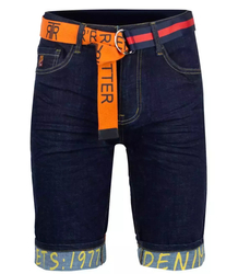 Męskie spodenki jeansowe szorty + pasek