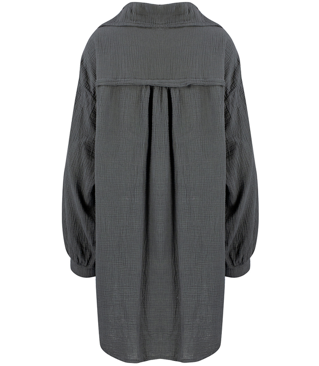 TRINA long, loose muslin shirt
