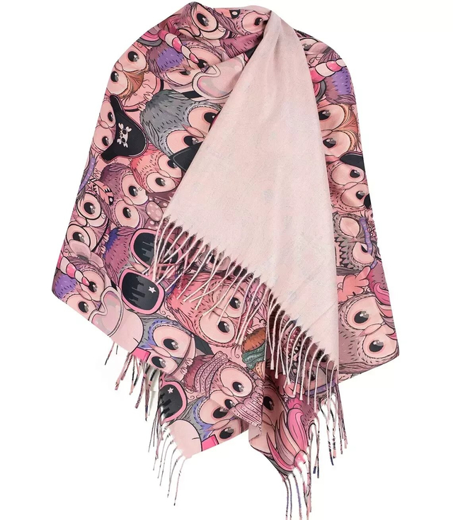 Beautiful shawl scarf owls owls viscose