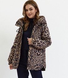 Women's quilted winter jacket with hood KORNELIA