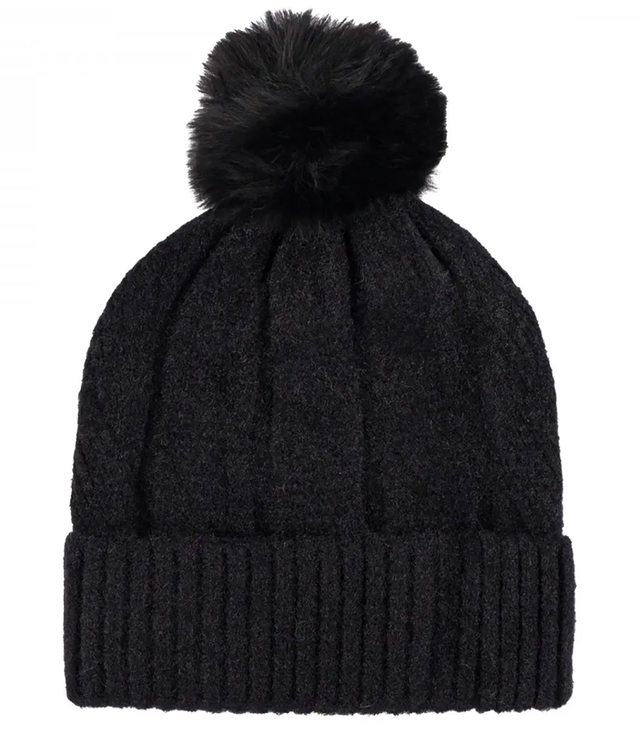 Warm women's cap with pom-pom autumn winter hat 