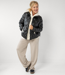 Quilted jacket with pearl sheen and tracksuit inserts ARIA