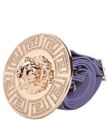 Women's belt with a gold lion and zircons, adjustable and elastic