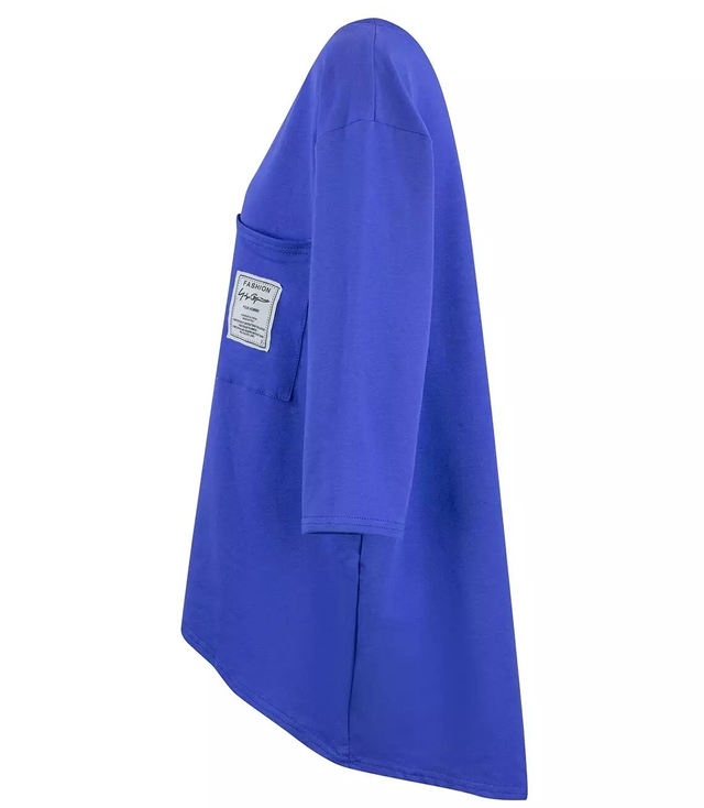 Oversize sweatshirt blouse longer back pocket