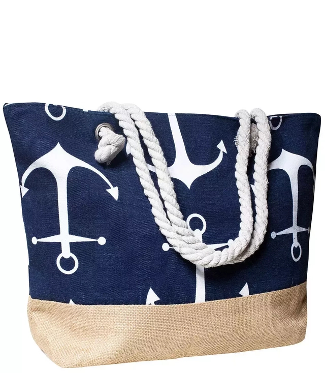 Large city shopper beach bag Large anchors