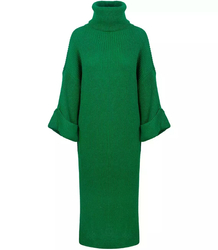 Ribbed MAXI turtleneck sweater dress