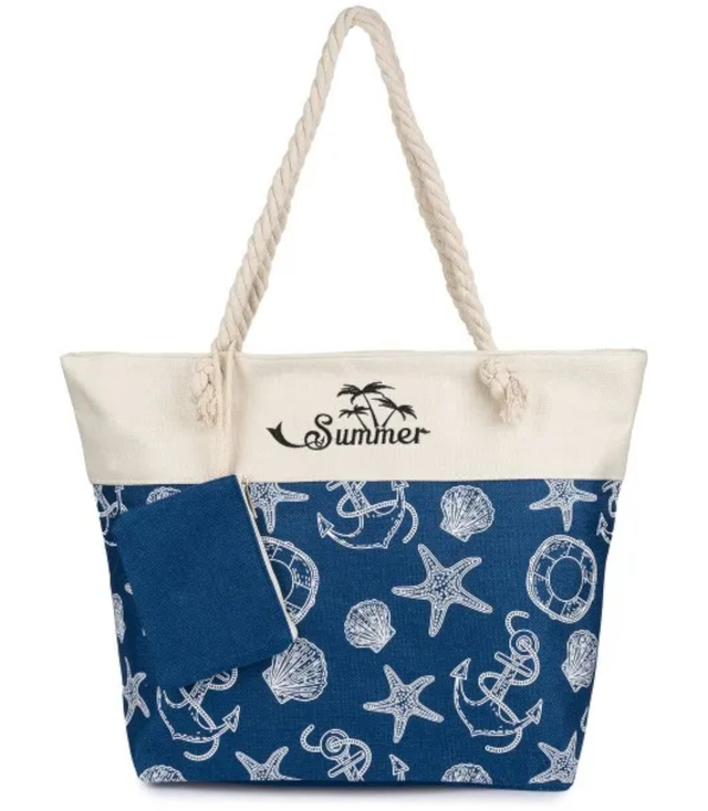 Mega large cotton summer beach bag, spacious, light