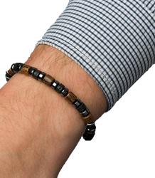 Men's bracelet with natural stones