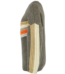 Warm women's sweater with colorful stripes in wool JULIA