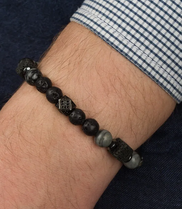 Men's bracelet with natural stones