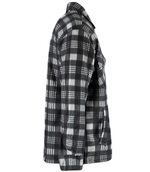 Warm fleece checked men's shirt insulated with faux fur
