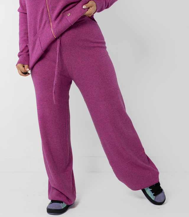 Loose melange knit pants AMELIA