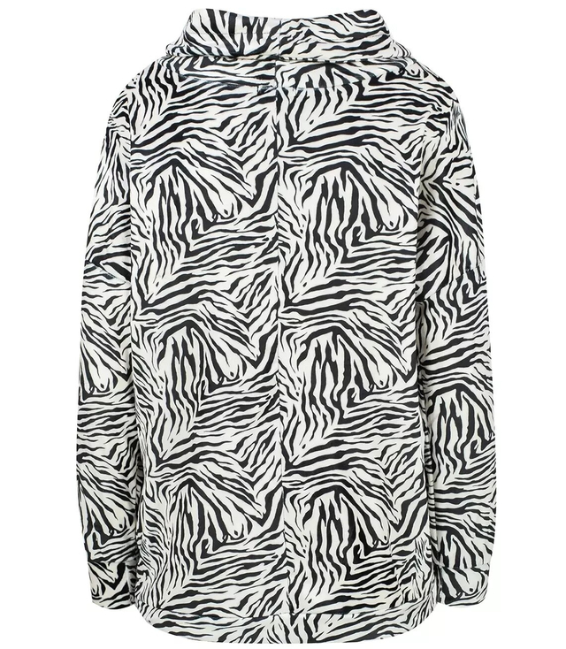 Welurowa luźna bluza animal print komin JOLA