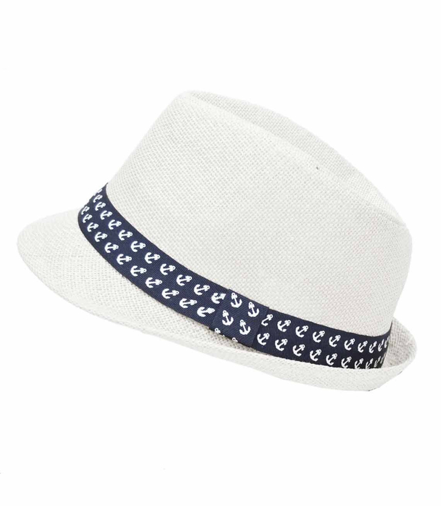 Męski kapelusz Panama kotwice